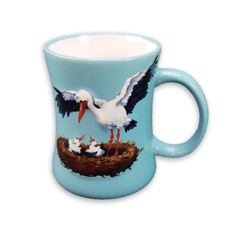 Mug en céramique"Cigogne" bleu