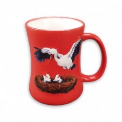 Mug en céramique"Cigogne" rouge