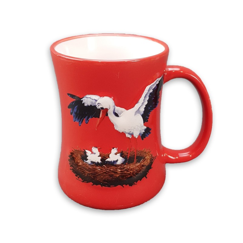 Mug en céramique"Cigogne" rouge